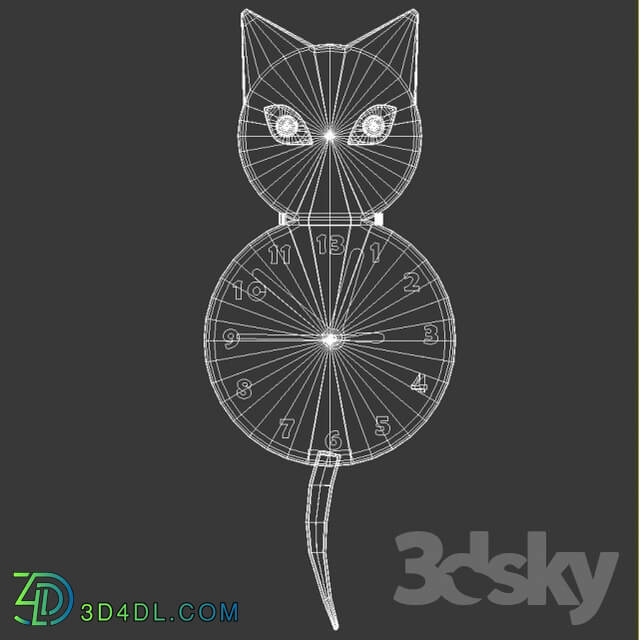 Other decorative objects - Wall clock _quot_Black Cat_quot_