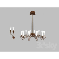 Ceiling light - Chandelier and wall brackets 