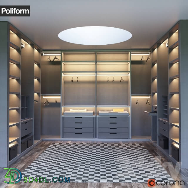 Wardrobe _ Display cabinets - SENZAFINE walk-in closet from Poliform