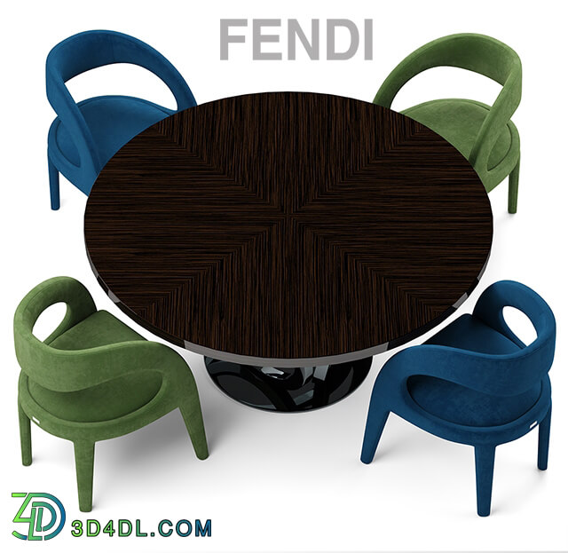 Table _ Chair - Table and chairs fendi casa Berenice Chair