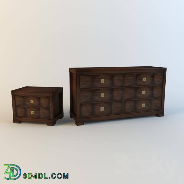 Sideboard _ Chest of drawer - Bedside table and chest of the factory Red Apple