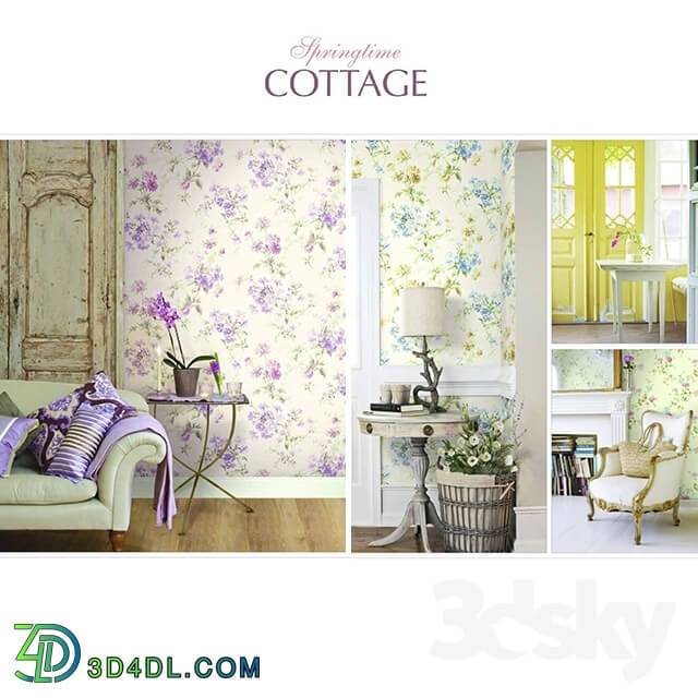 Wall covering - Wallpaper Springtime Cottage from KT Exclusive