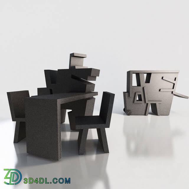 Table _ Chair - Compact office on wheels