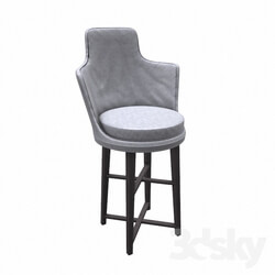 Chair - White leather bar stool 
