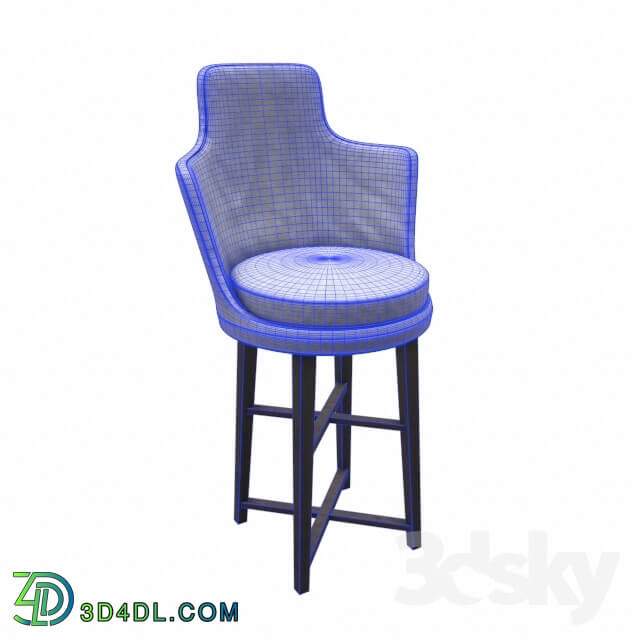 Chair - White leather bar stool