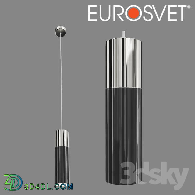 Ceiling light - OHM Suspension lamp Eurosvet 50135_1 LED chrome _ black pearl