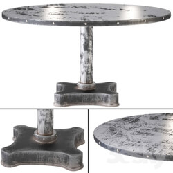 Table - Victor solid industrial metals and iron dining table 