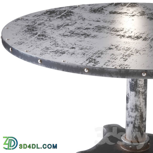 Table - Victor solid industrial metals and iron dining table