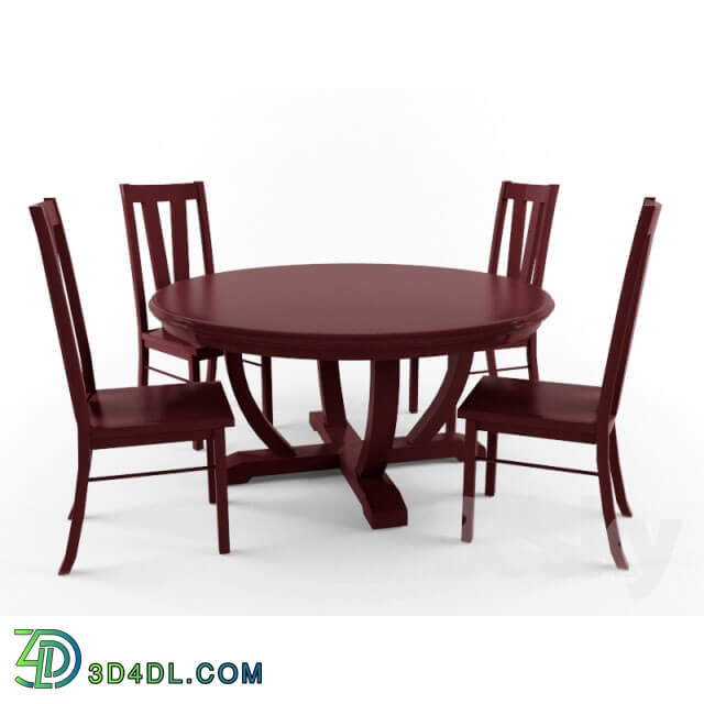 Table _ Chair - Round table with chairs