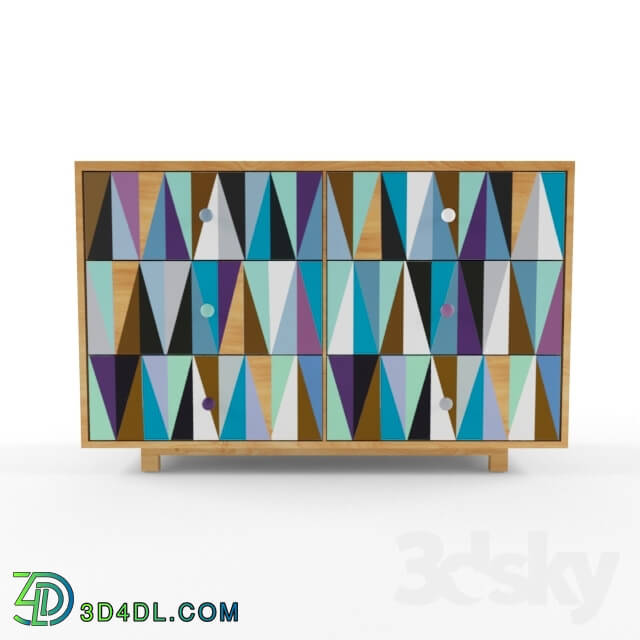 Sideboard _ Chest of drawer - The Family Love Tree _ Recycled Timber Six Drawer Multi