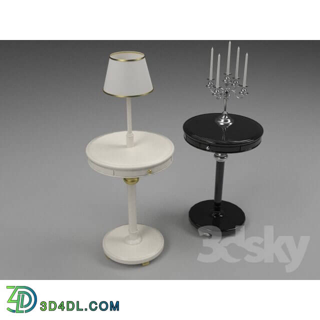 Table - Bedside table with lamp 57h57h81 cm