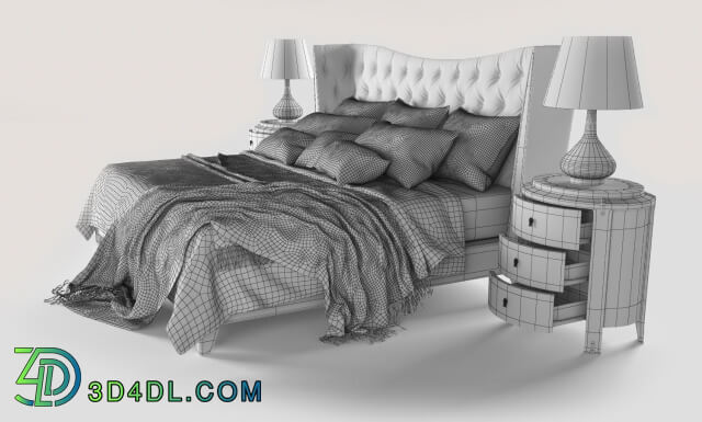 Bed - Bed with bedside tables Fratelli Barri Mestre