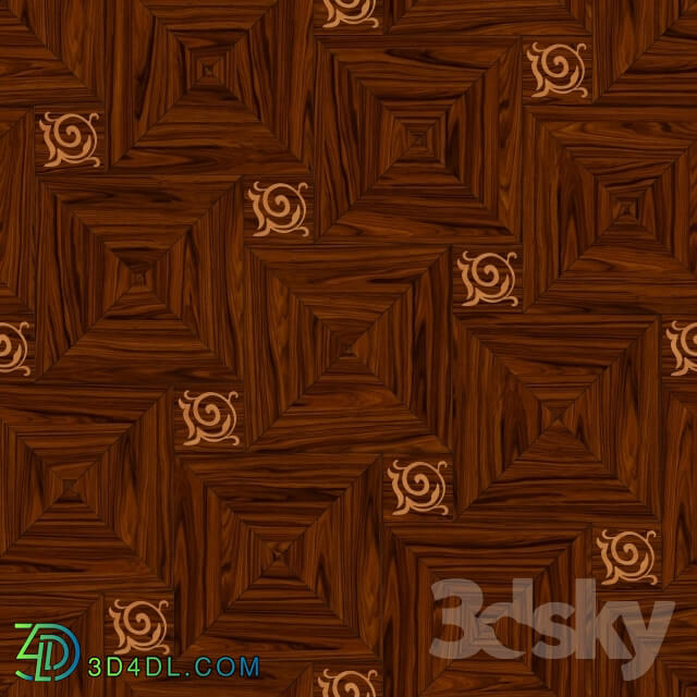 Floor coverings - Artistic parquet Rosewood with ornament