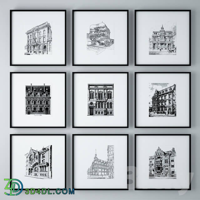 Frame - Collection of paintings of architectural facades