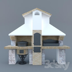 Other architectural elements - Stove-BBQ _quot_Trio_quot_ with a grill and smokehouse Kazan 