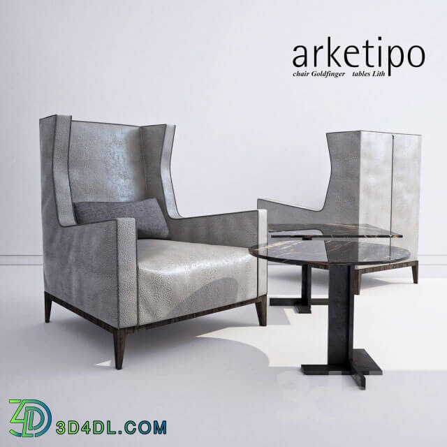 Arm chair - Chair Arketipo Goldfinger tables Lith