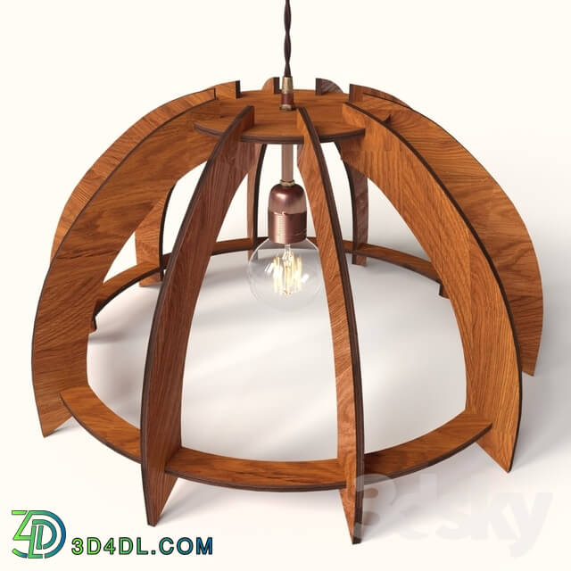 Ceiling light - Wooden chandelier in Loft style