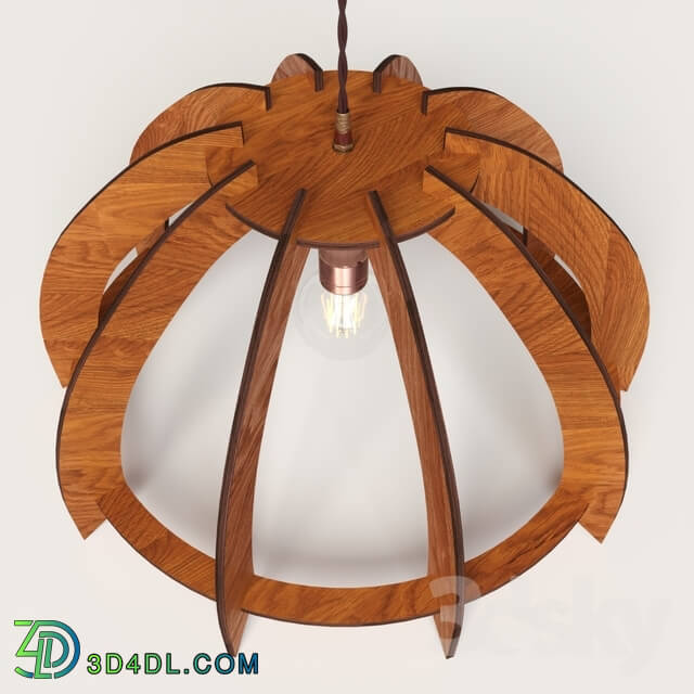 Ceiling light - Wooden chandelier in Loft style