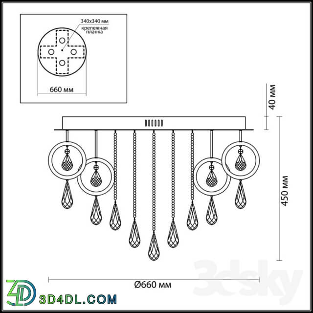 Ceiling light - Chandelier for ceiling ODEON LIGHT 4034 _ 99CL ORIO