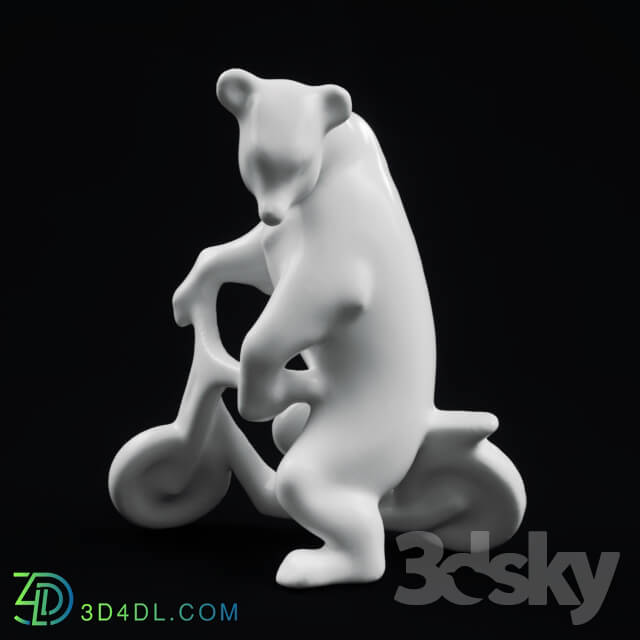 Sculpture - Bear on scooter