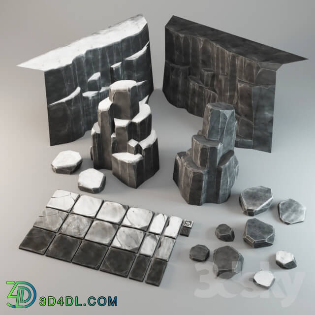 Other architectural elements - A set of rocks_ stones and slabs