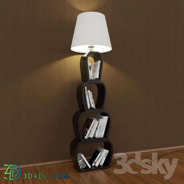 Floor lamp - floor lamp with shelves