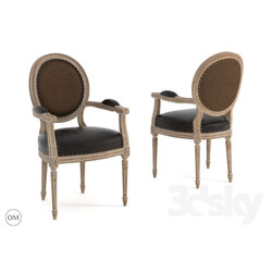 Chair - Vintage louis round armchair 8827-1106 
