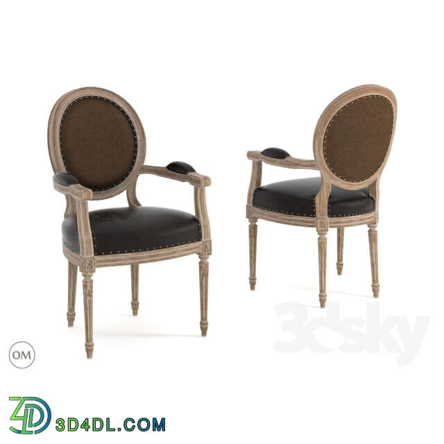 Chair - Vintage louis round armchair 8827-1106
