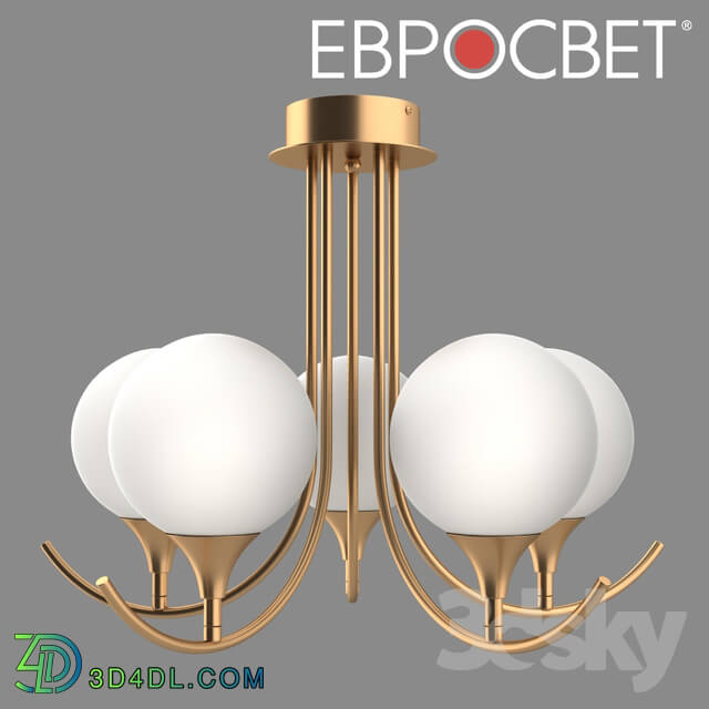 Ceiling light - OM Ceiling lamp with glass shades Eurosvet 70101_5 Moon Gold