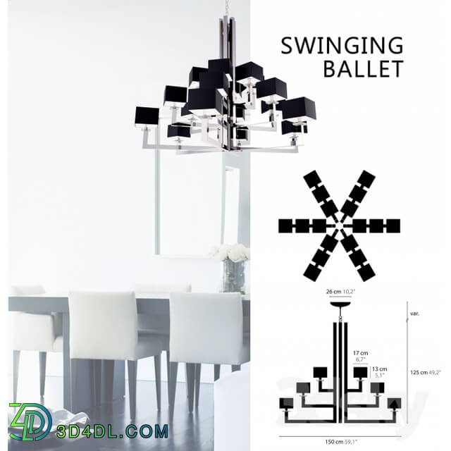 Ceiling light - SWINGING BALLET H18 XXL