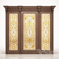 Doors - Door with stained-glass window classic 