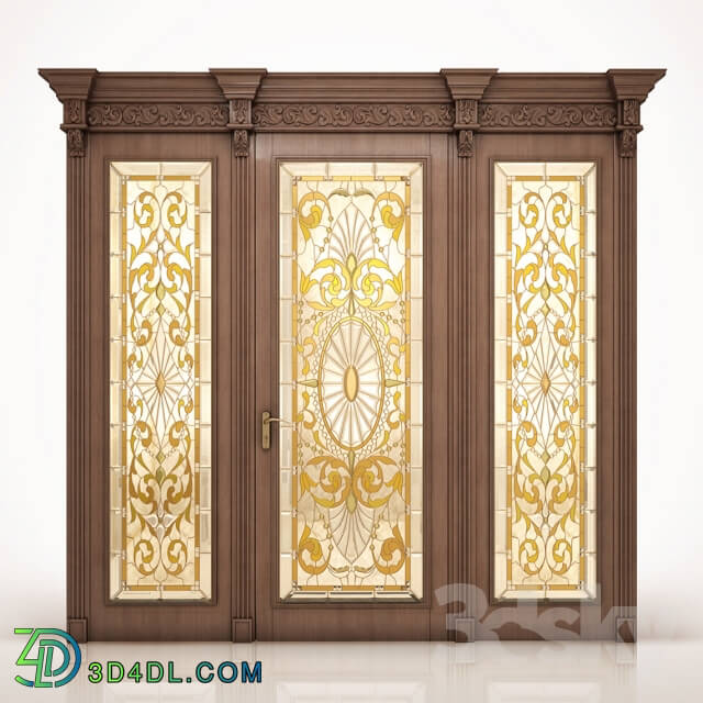 Doors - Door with stained-glass window classic