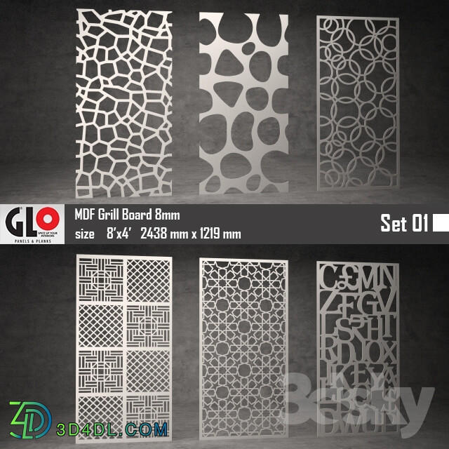 Other decorative objects - GLO MDF Board 8mm Set 01