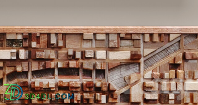 Other decorative objects - Wood wall art of Chicago cityscape