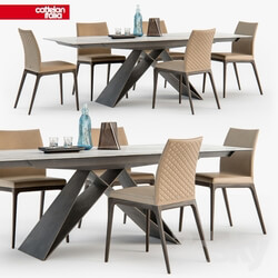 Table _ Chair - Cattelan Italia Arcadia couture chair Premier table 