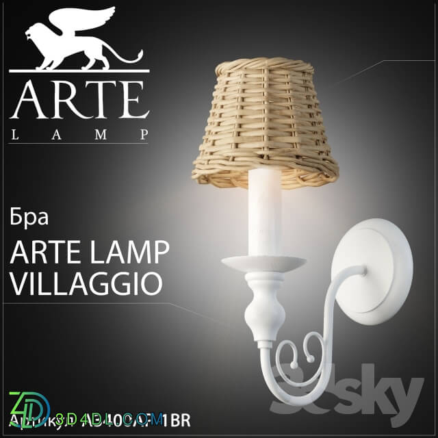 Wall light - Bra arte lamp villaggio A3400AP-1BR