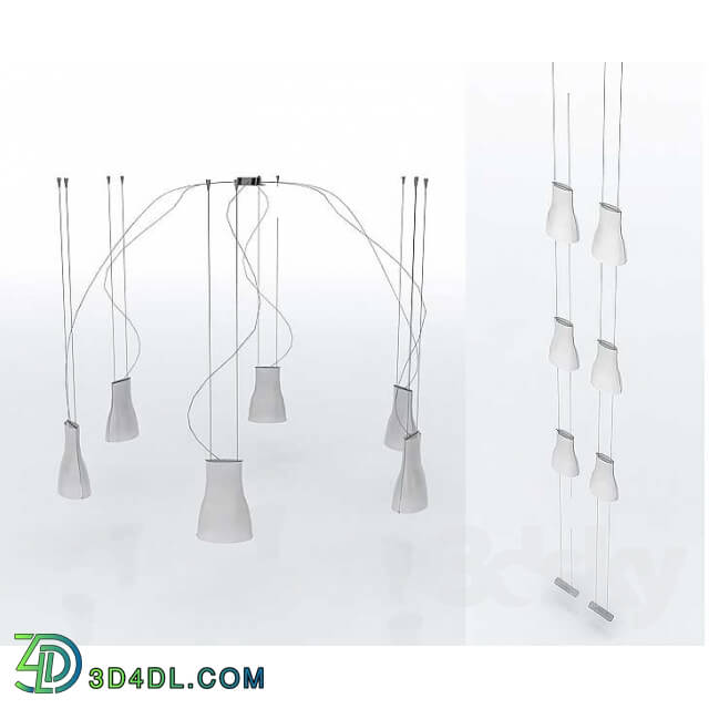 Ceiling light - Chandelier and floor lamp to supporting structures