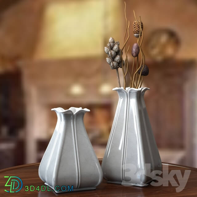 Vase - Vase gray with craquelure
