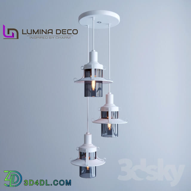 Ceiling light - _OM_ Suspended Lumina Deco Capri lamp white LDP 11327-3 _WT_