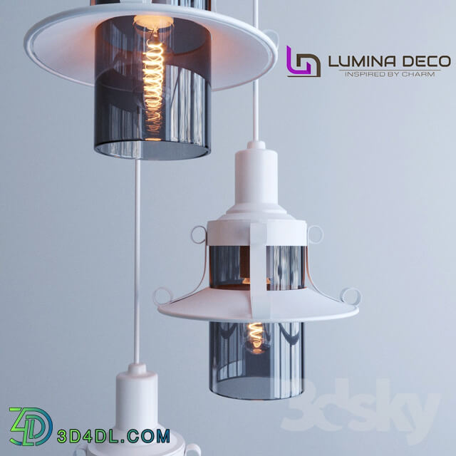 Ceiling light - _OM_ Suspended Lumina Deco Capri lamp white LDP 11327-3 _WT_