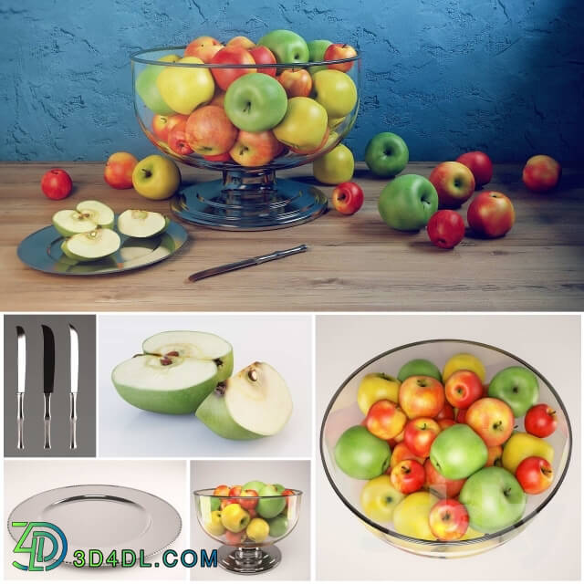 Food and drinks - Apple set with Durban Centerpiece Bowl and Durant Beaded Charger