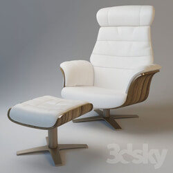 Arm chair - Divani Casa Charles Modern White Leather Reclining Chair 
