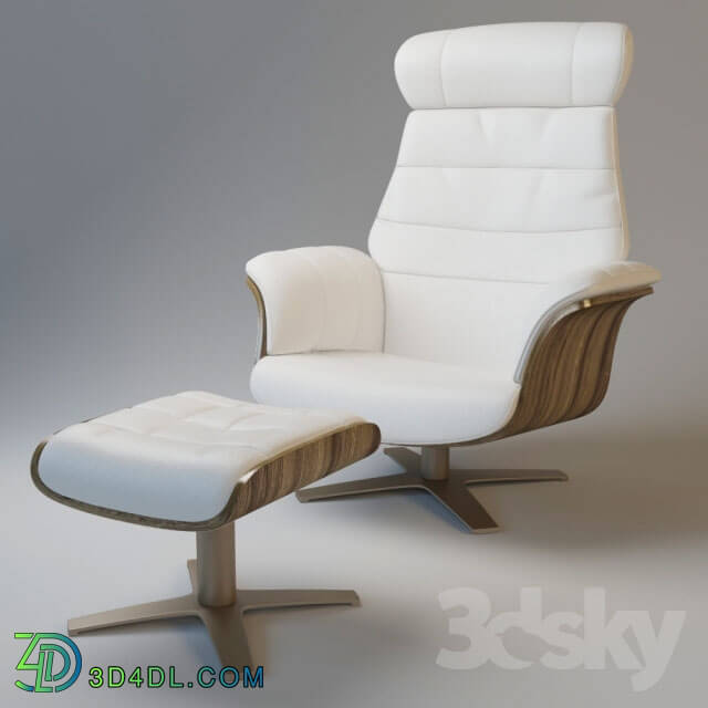 Arm chair - Divani Casa Charles Modern White Leather Reclining Chair