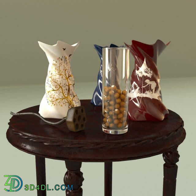 Table - Decorative set table with vases