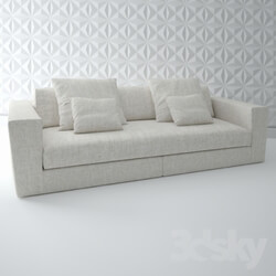 Sofa - ASAMI W8 White Sofa 