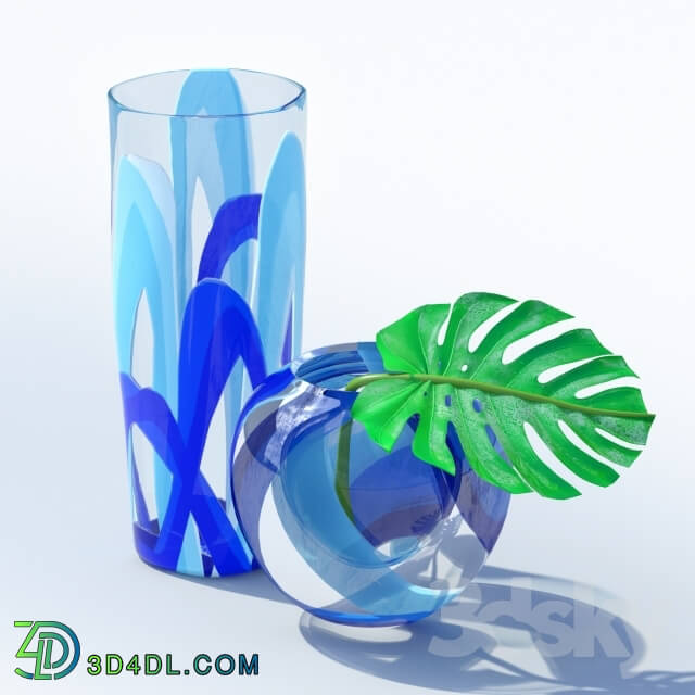 Vase - Blue Swirl - Tozai Home