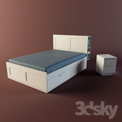 Bed - Ikea Brimnes with headboard _amp_ Malm 