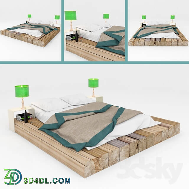 Bed - Wood Bed Model