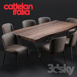 Table _ Chair - Cattelan Italia Gordon Deep Wood Magda Chair 