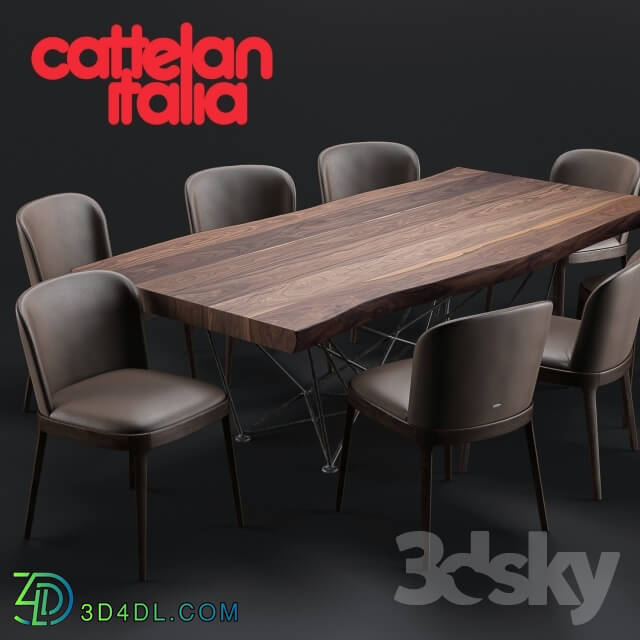 Table _ Chair - Cattelan Italia Gordon Deep Wood Magda Chair